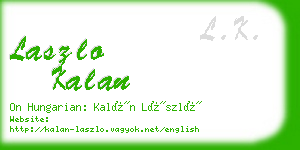 laszlo kalan business card